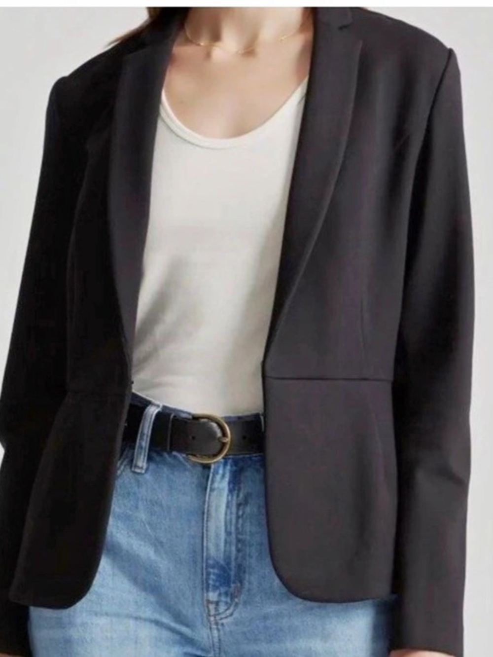 Quince Ultra-Stretch Ponte Blazer Black Size Medium Like New